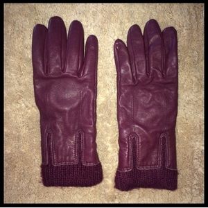Purple Leather Gloves